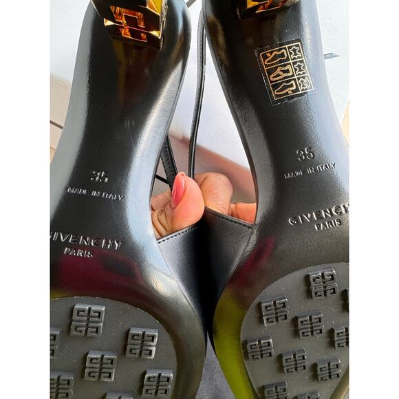 givenchy BLACK classic  G CUBE SLINGBACK PUMP size 35 - Picture 8 of 15